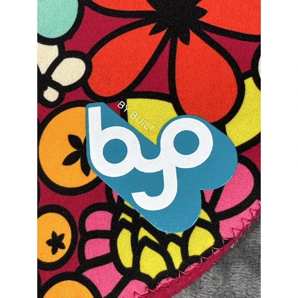 BYO Rambler Lunch Bag Neoprene Floral Multicolor Zipper Handle Tote